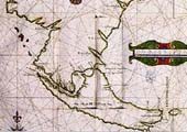 Tierra del Fuego. Sur de la Pampa e Isla Grande. Mapa de Diego Ram�rez de Arellano (1621). Llamada entonces Isla de Xativa.